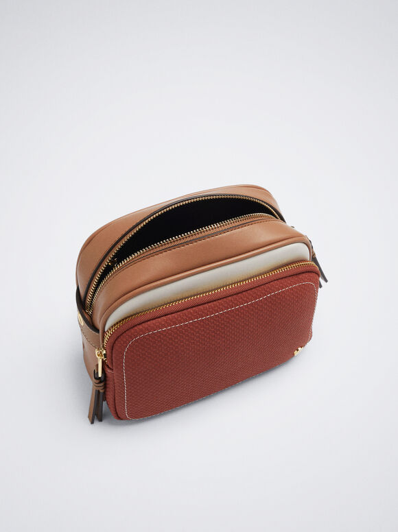 Bolsa de ombro color block - Rosa