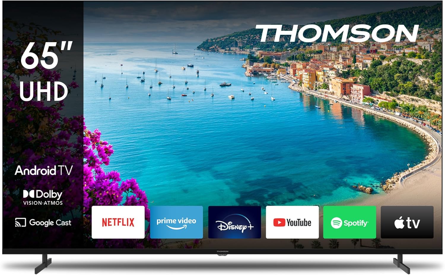 THOMSON 55 Pouces (139 cm) 4K Ultra HD Smart Android TV, Google Assistant, Wi-FI, Dolby Digital, Bluetooth, Triple-Tuner (Câble/Satellite/Antenne), HDMI, CI+, A+ Panneau – 55UA5S13 [Classe énergétique E]
