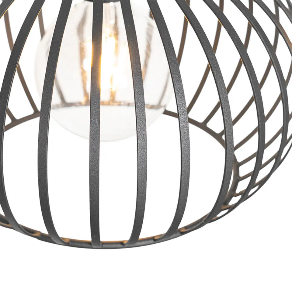 Qazqa hanglampen saffira zwart e27