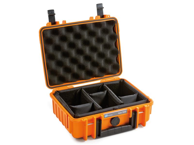 B&W Outdoor-Koffer Typ 1000 RPD Orange Outdoor-Koffer mit gepolstertem Deckel