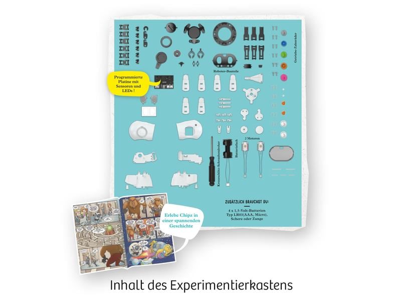 Kosmos Experimentierkasten Chipz – Dein intelligenter Robot Ein Hightech-Freund mit intelligenten Funktionen