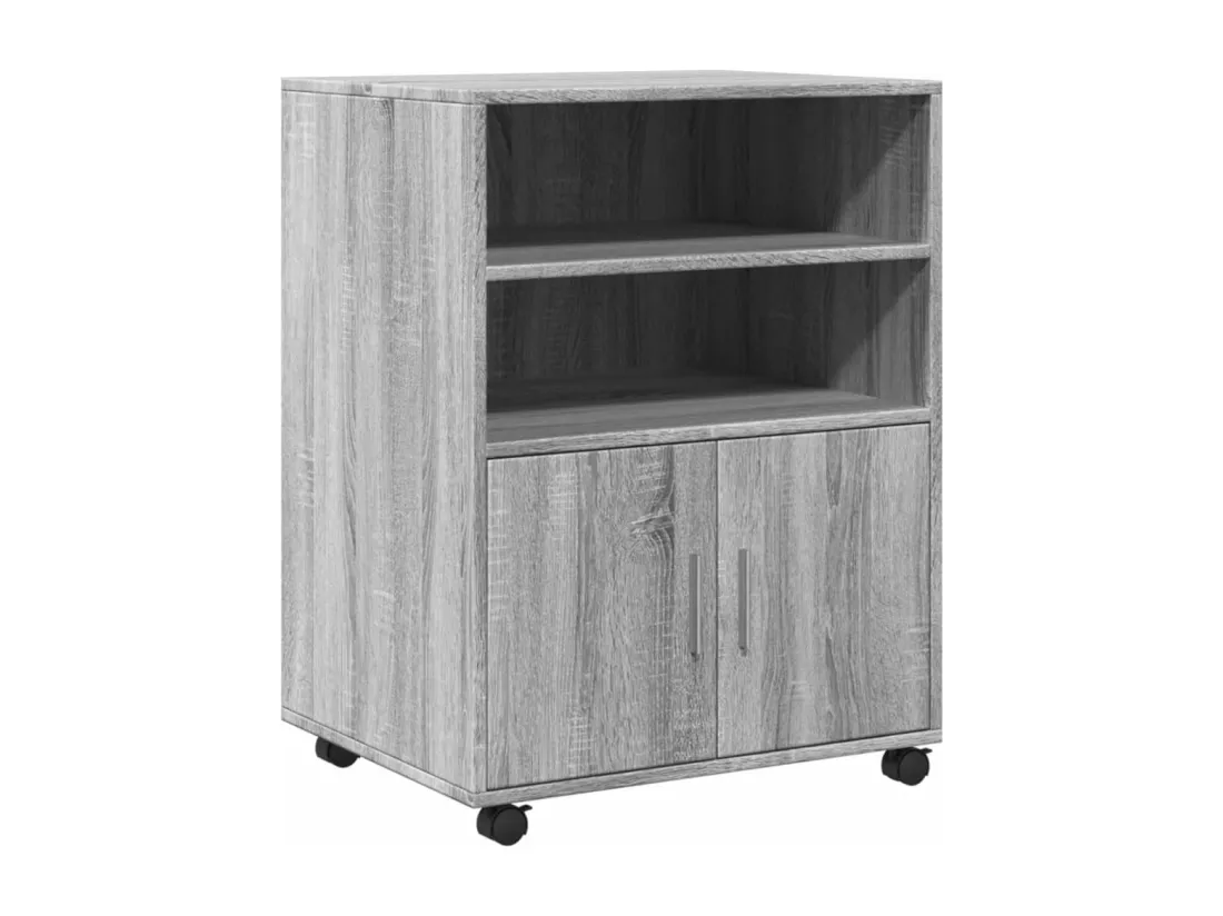 Armoire à roulettes sonoma gris 60x48x81 cm bois d'ingénierie