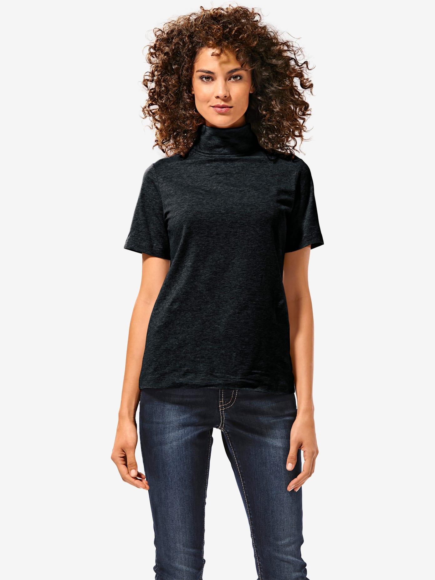 T-shirt col roulé basique facile à associer avec joli col roulé