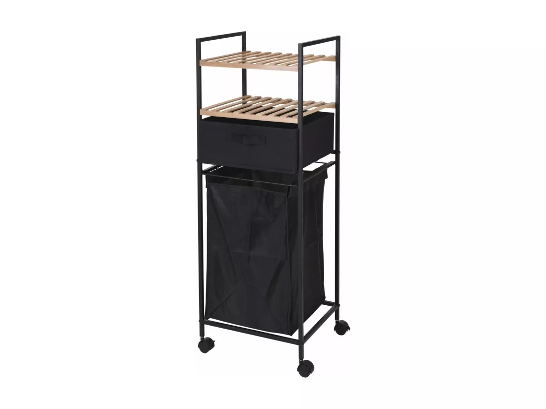 Well Home Porte-bagages avec 2 paniers + porte-bagages en polyester de 40 L, H.109 cm