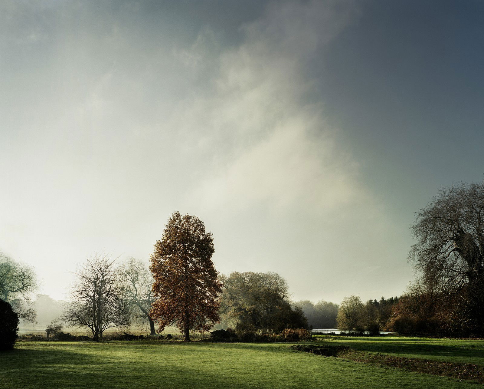 View of the lake in Autumn on St Giles House Park by Justin Barton - Limited Edition. Edition of: 150. Signed.