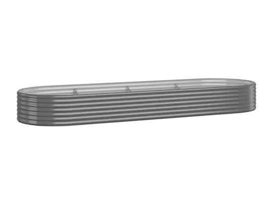 Lit surélevé de jardin Acier enduit de poudre 322x100x36cm gris
