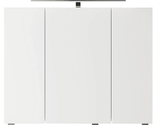3-delige badkamermeubelset Pelipal serie 4035 BxHxD 90 x 200 x 45 cm, witte fronten, met witte keramische wastafel en keramische spoelbak, badmeubel, spiegelkast met LED-verlichting 40350900121150