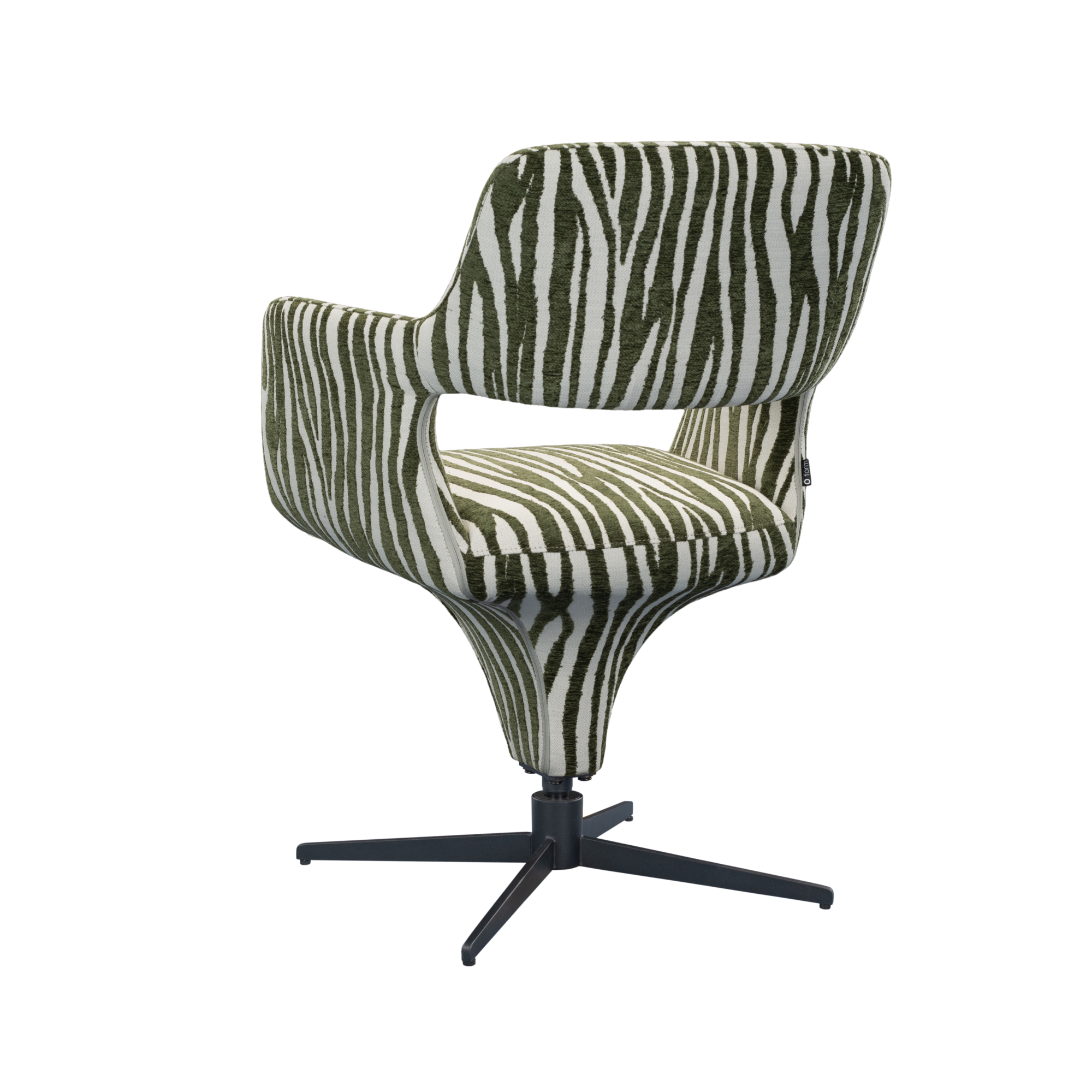 Eetkamerstoel Rex zebra groen-offwhite