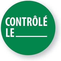 Rouleau d'étiquettes de controle - Contrôlé le avec Zone texte