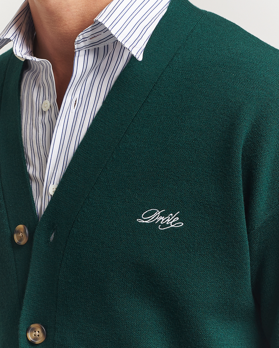 Drôle de Monsieur Merino Knitted Cardigan Dark Green