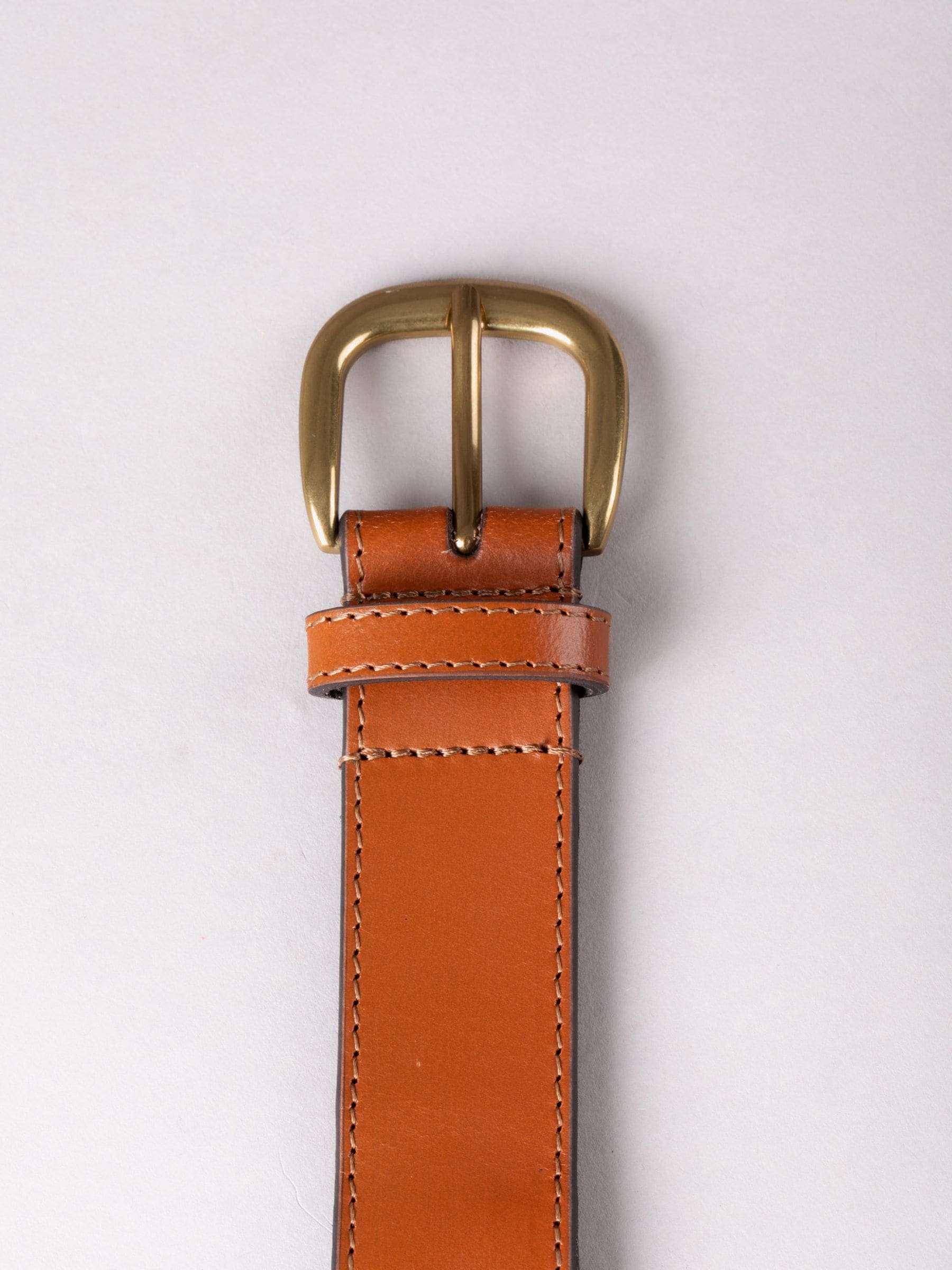 Lichtbruin - Lakeland Leather Wray leren riem met decoratieve stikselrand
