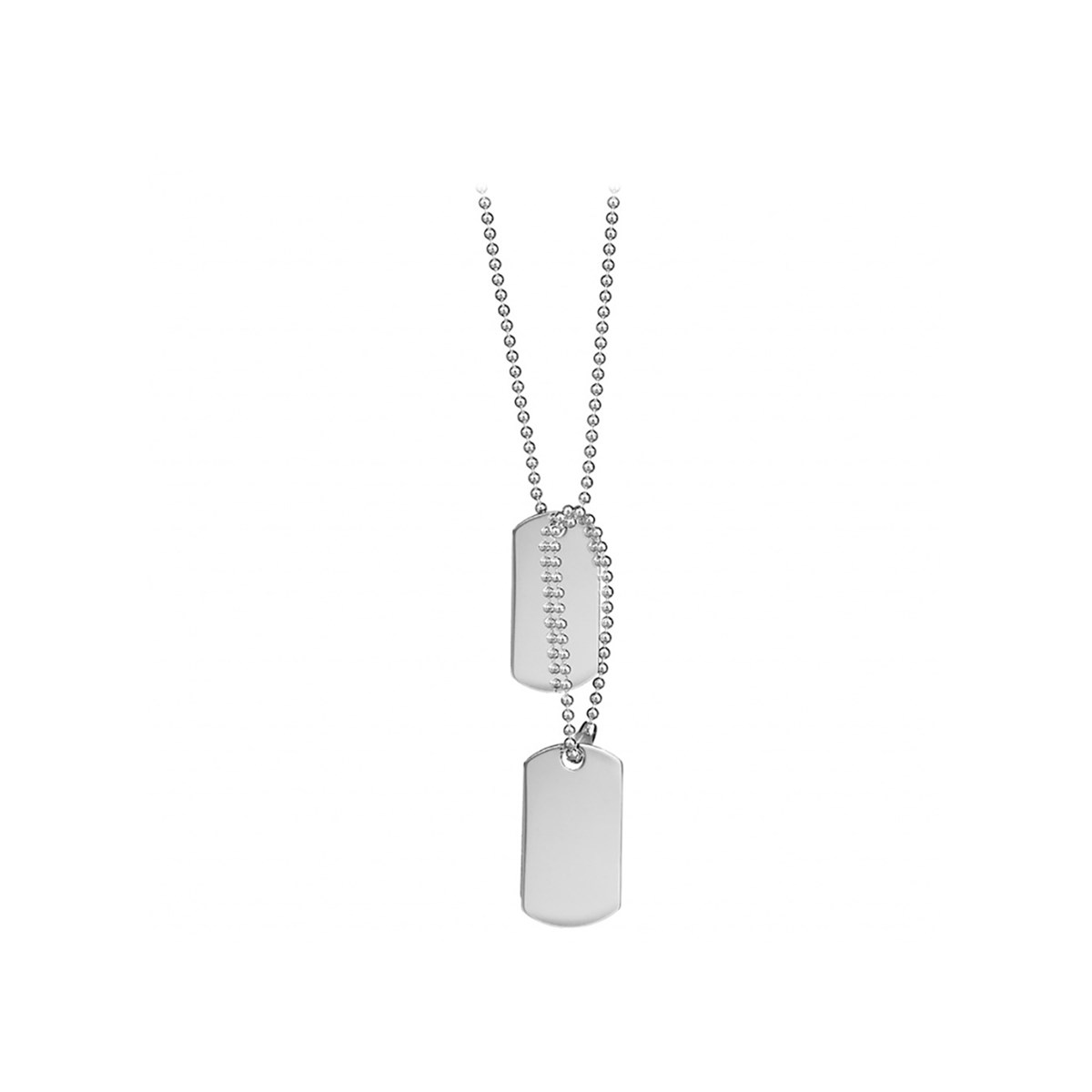 Collier double Plaque GI - Argent