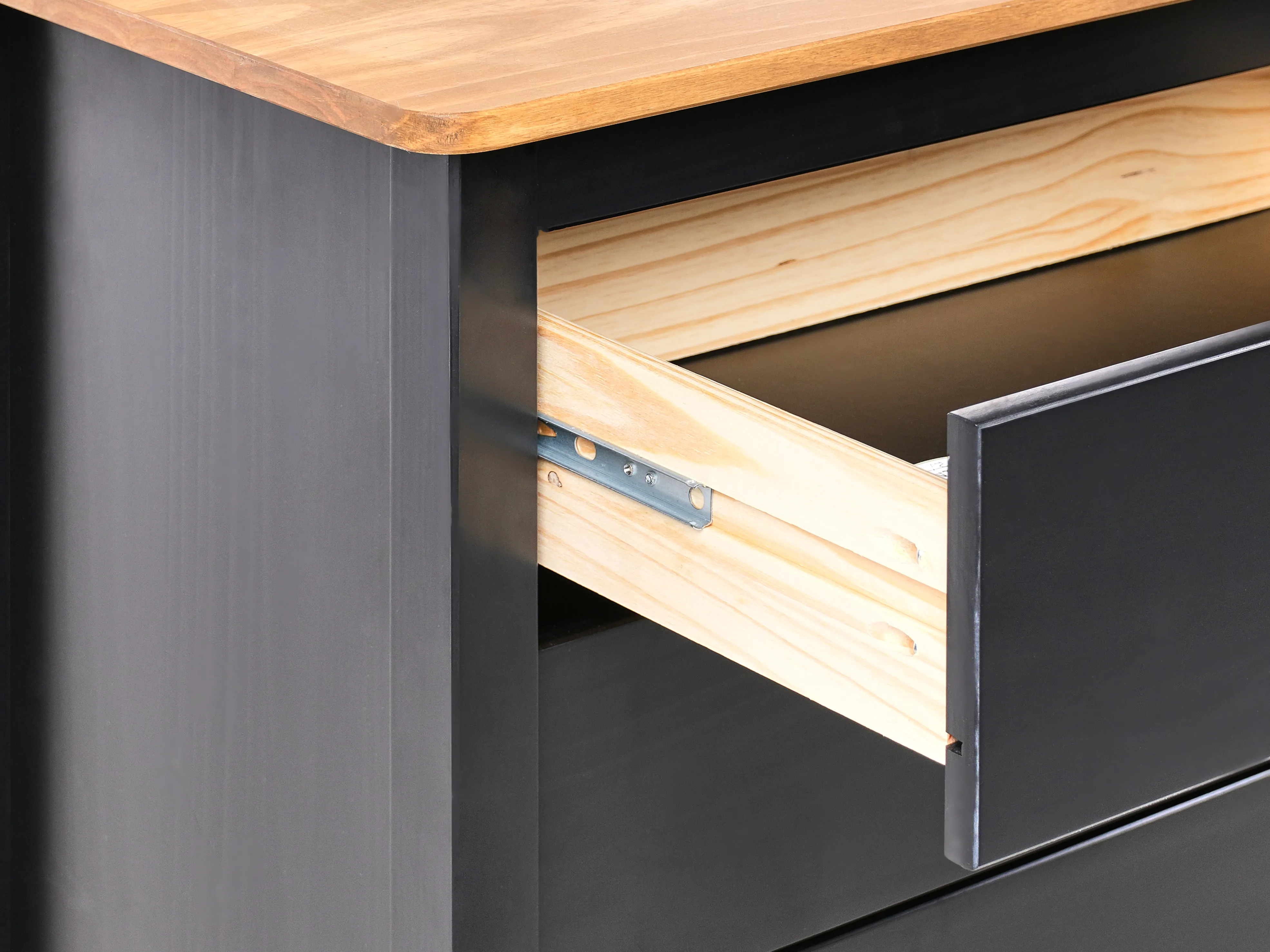 Dressoir met 2 deuren SHILLINGTON Dennenhout Zwart