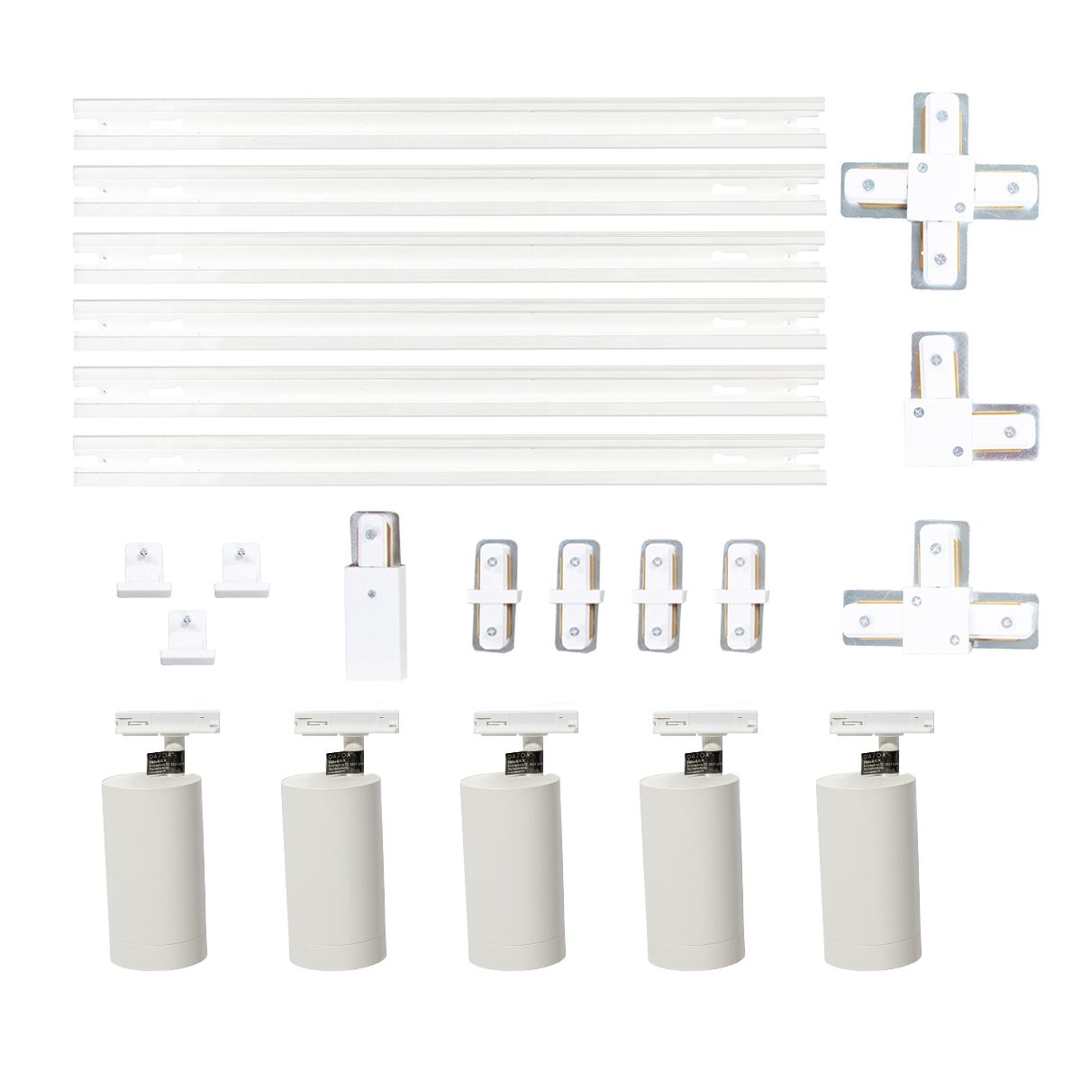 Modern railsysteem met 5 spots wit 1-fase GU10 70mm - Iconic Jeana Luxe