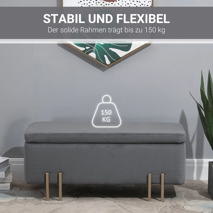 HOMCOM Sitzbank im elegantem Design dunkelgrau