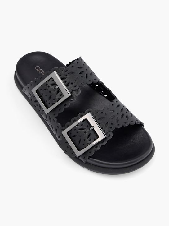 Catwalk Tieffussbett-Pantolette Schwarz