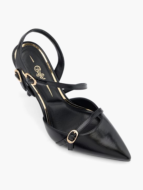 Buffalo Spangenpumps Schwarz