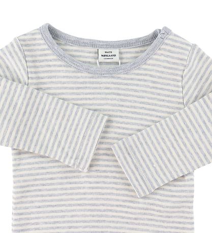 Mads N?rgaard Bluse - Tobinino - Off White/Gråmeleret