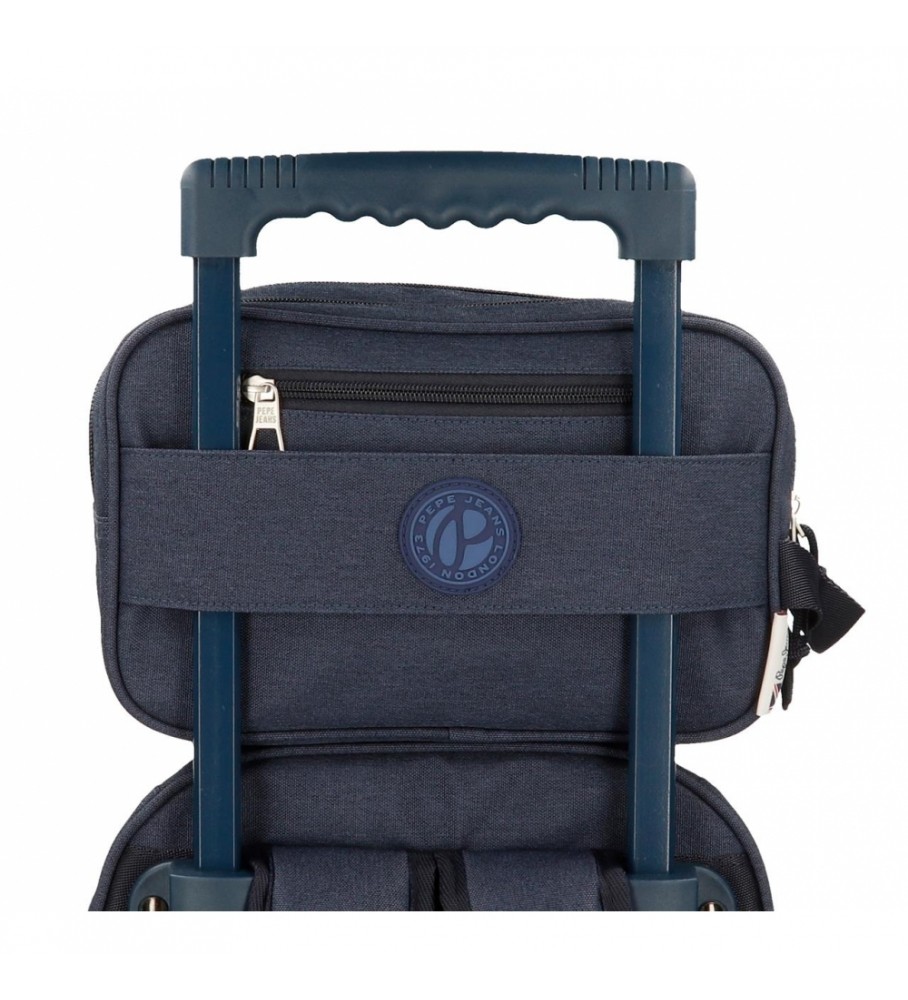 Nécessaire Pepe Jeans Aidan com compartimento duplo, azul