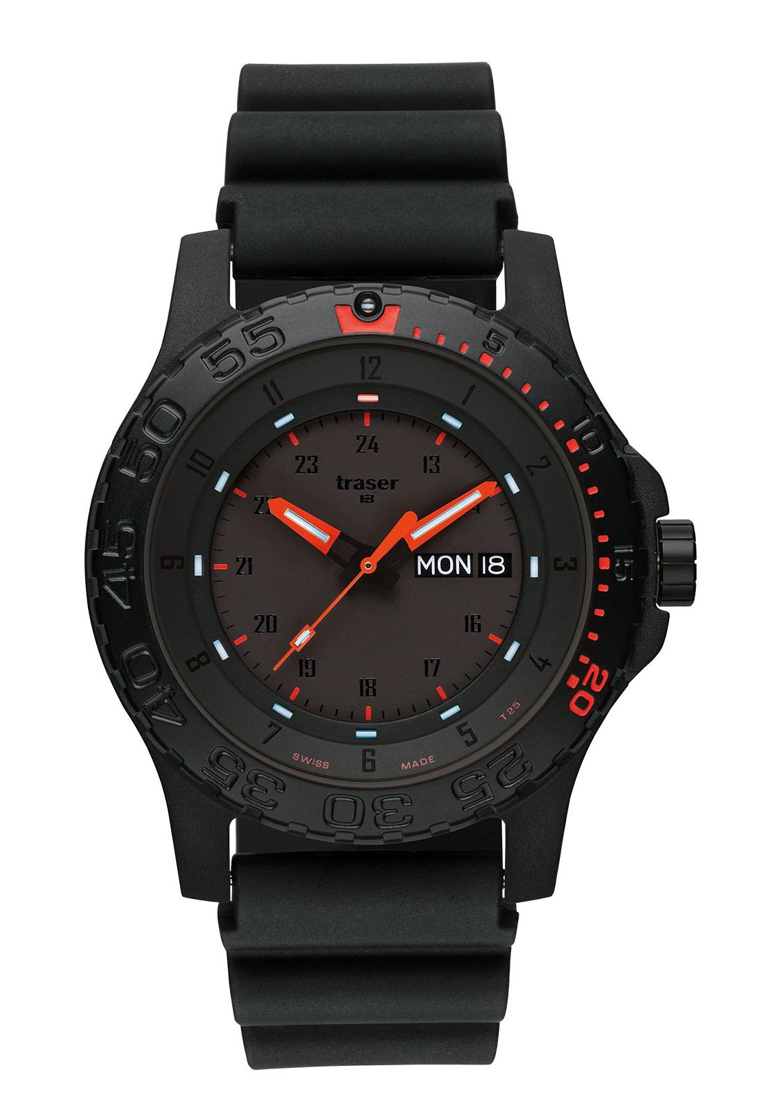 Traser Red Combat Kautschuk Herrenuhr 104148