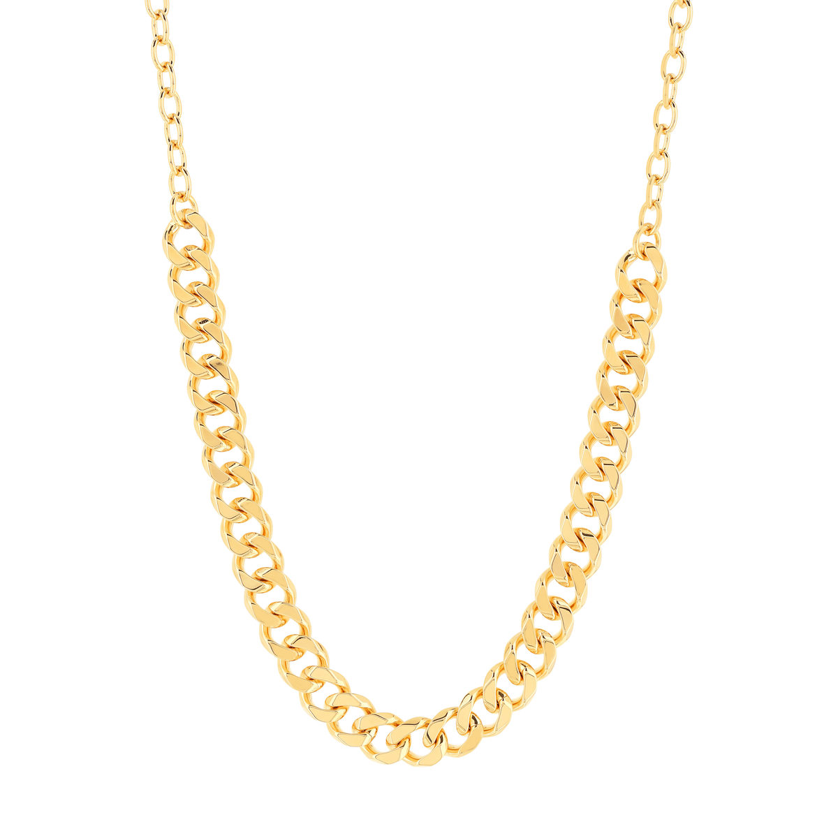 Collier plaqué or maille gourmette 45 cm