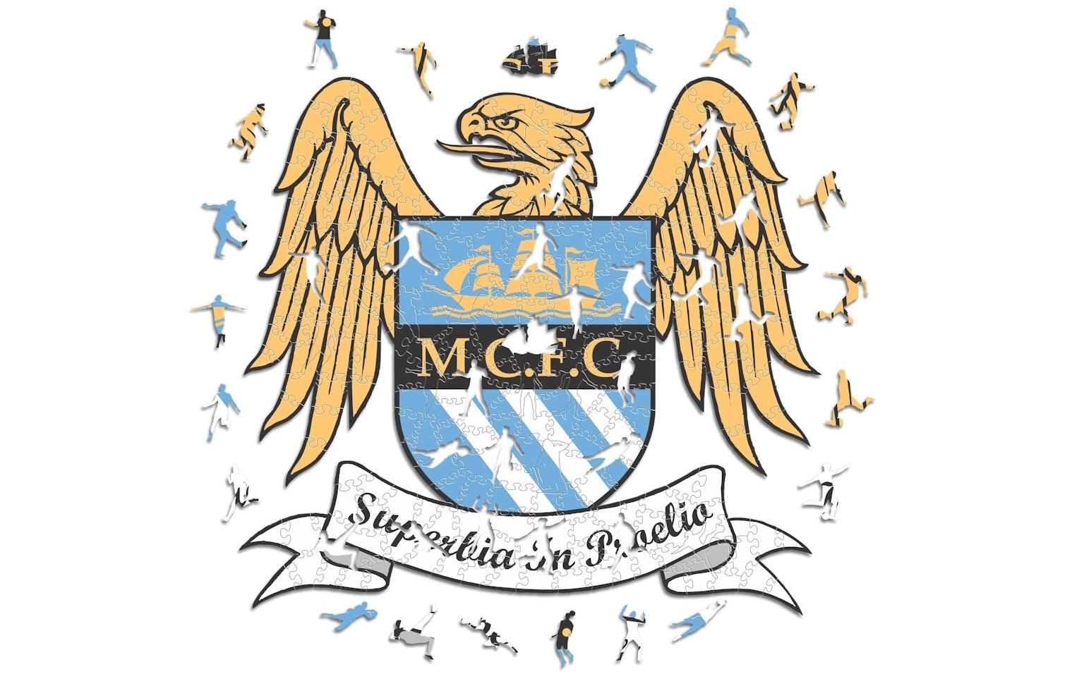 Man City FC – Retro LogoOffizielles Holzpuzzle, Grösse M