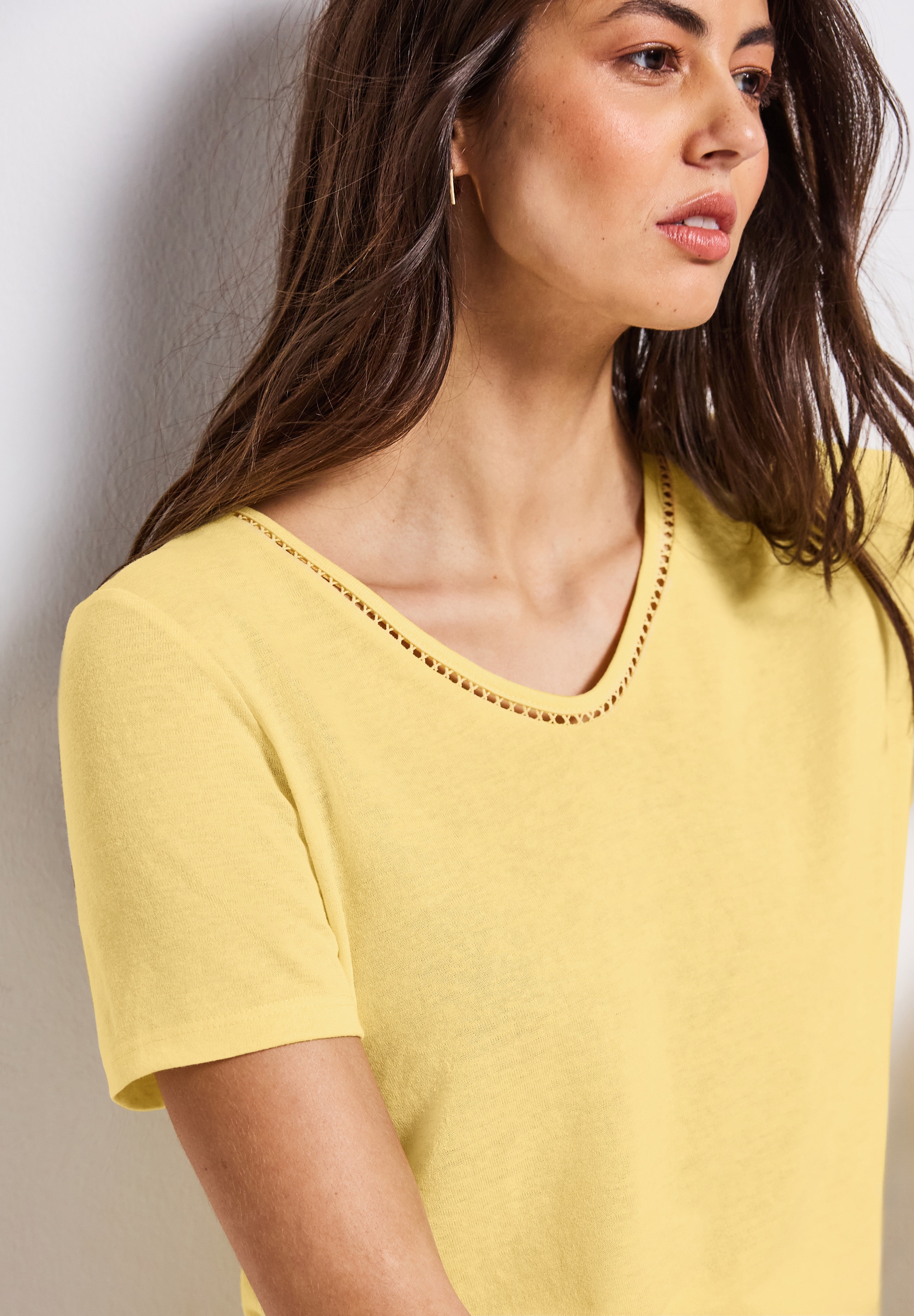 STREET ONE T-Shirt , mit Häkel-Details und Viskose