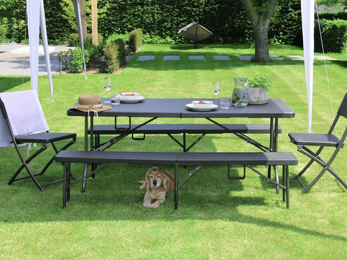 ERRO 180 x 74 cm campingtafel - Wood look