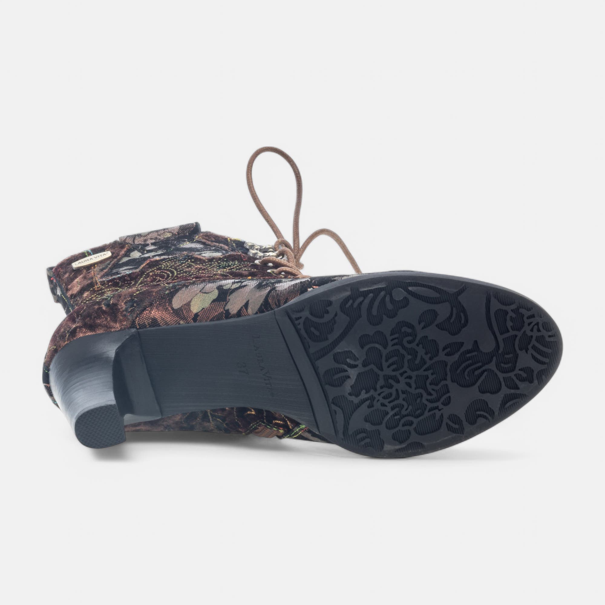 Bottines à lacets à talon Femme bronze