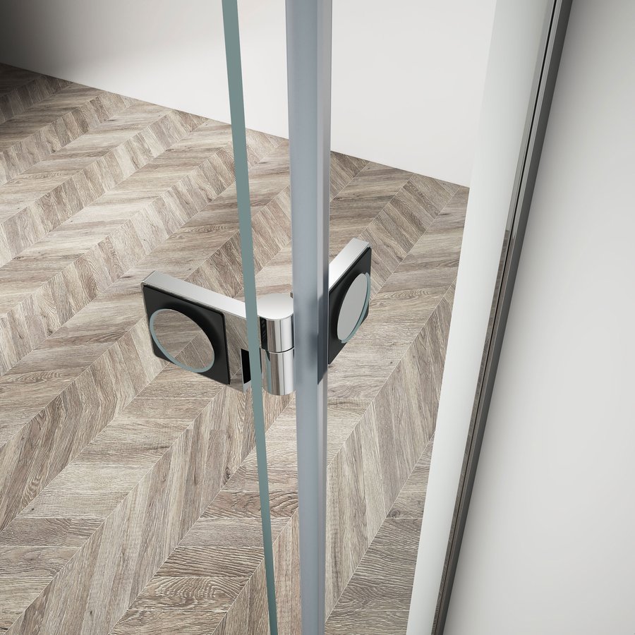 Gelco Trinity douchecabine met mat glas 90x90cm links chroom