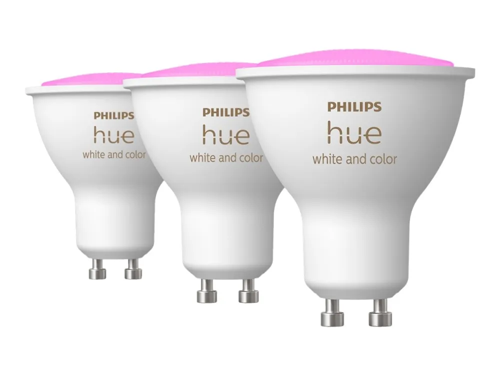 Philips Hue White and Color Ambiance - LED-lyspære - GU10 - 5 W (tilsvarende 35 W) - klasse G - 16 millioner farver - 2000-6500 K (pakke med 3)