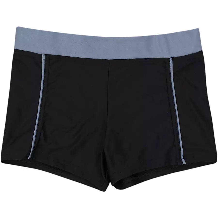 Aquarti Jungen Kinder Badehose Seitliche Paspel schwarzgrau