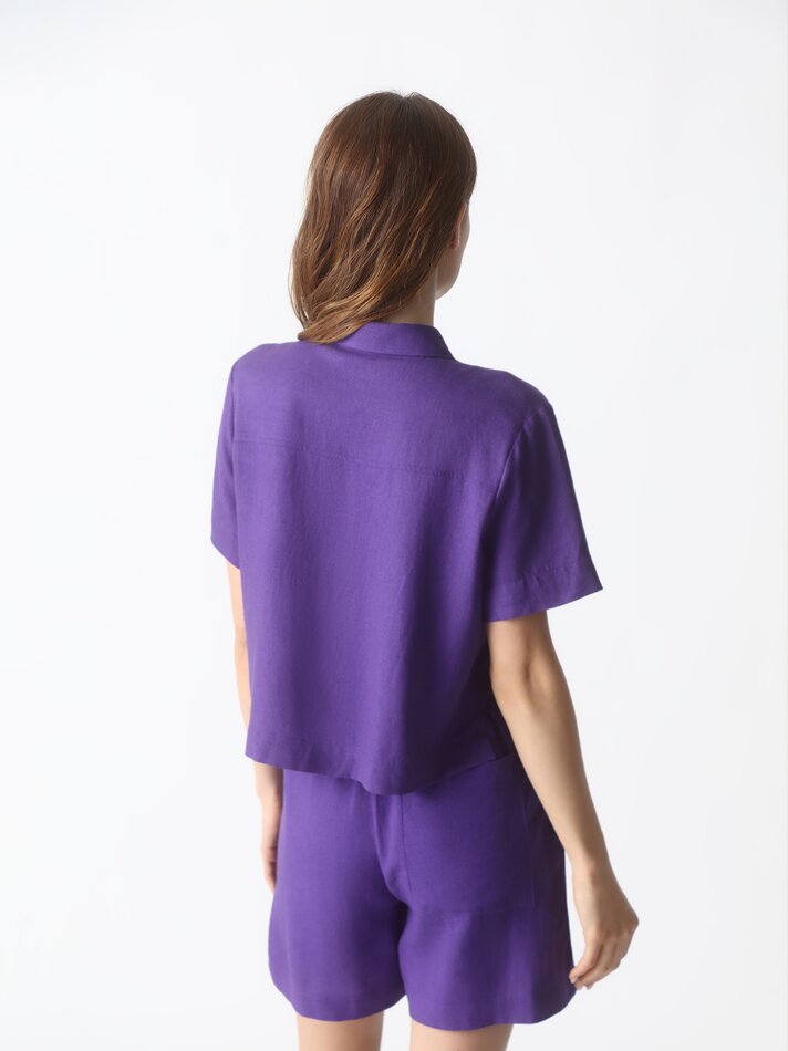 Camisa de linho - Roxo escuro