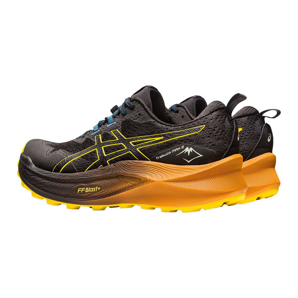 Asics TRABUCO MAX 2 - Chaussures trail Homme black/golden yellow