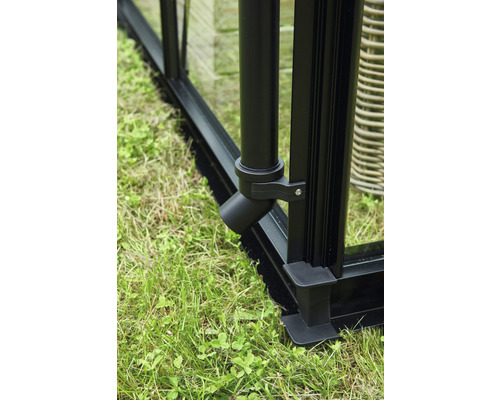 Halls Blockley 810 kas, 3 mm veiligheidsglas met fundering, 256 x 317 cm, zwart