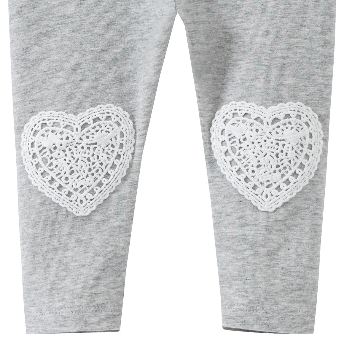 Topomini Newborn Leggings mit Häkelspitze hellgrau