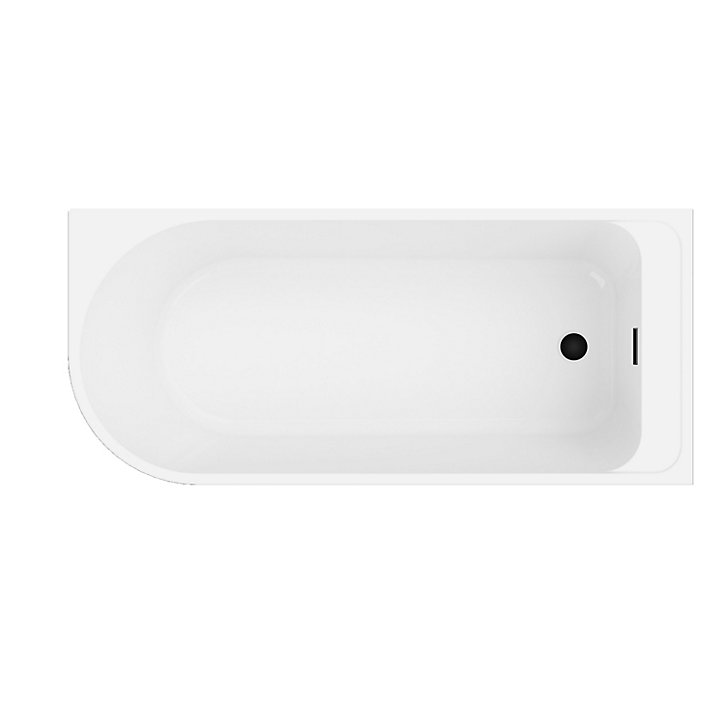 Baignoire adossée pour angle droit 160x75 cm Oguta noir