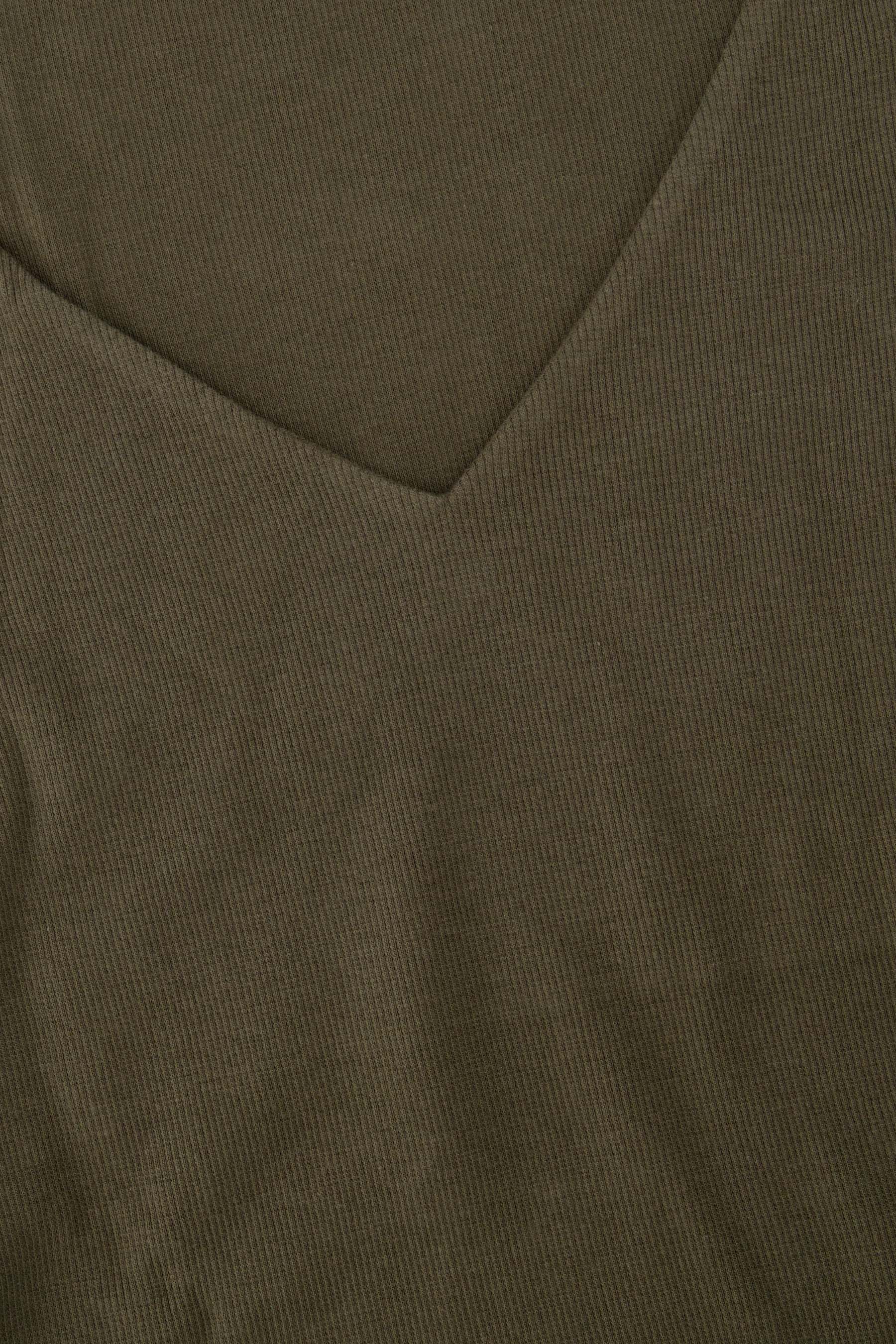 basic rib V hals top met stretch