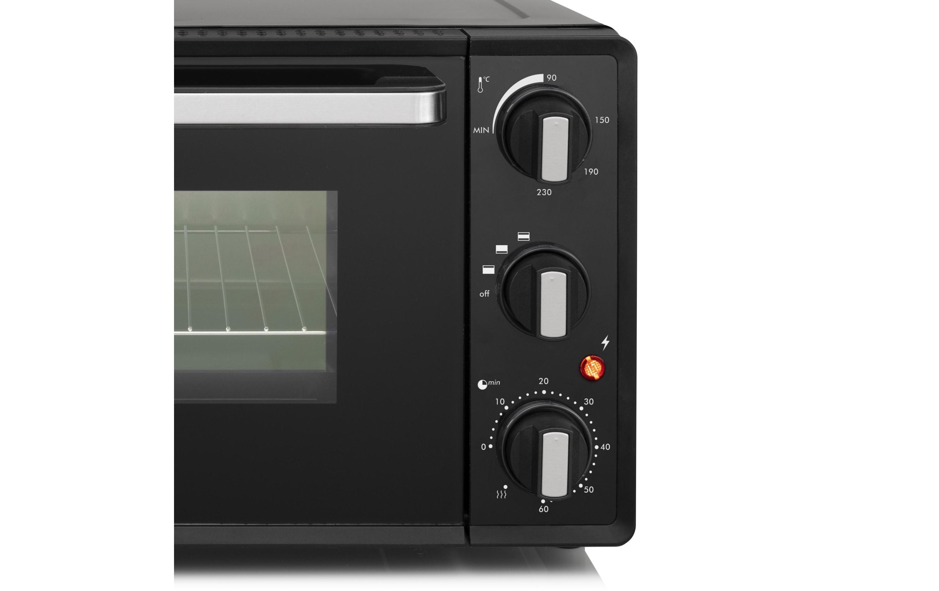 Backofen OV-3620 19 l, Schwarz<br>Mini-Backofen zum Backen, Grillen und Toasten