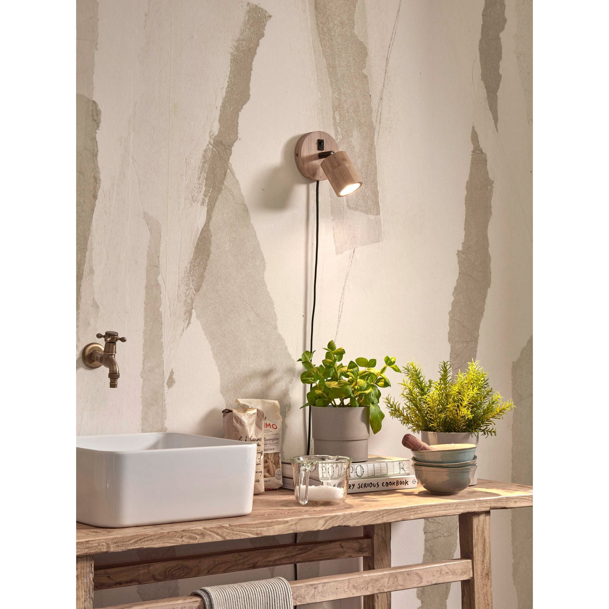 GOOD&MOJO Wandlamp Java - Bamboe - Ã12cm