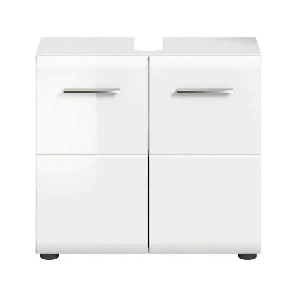 Hioshop Ice wastafel 2 deuren wit hoogglans- wit