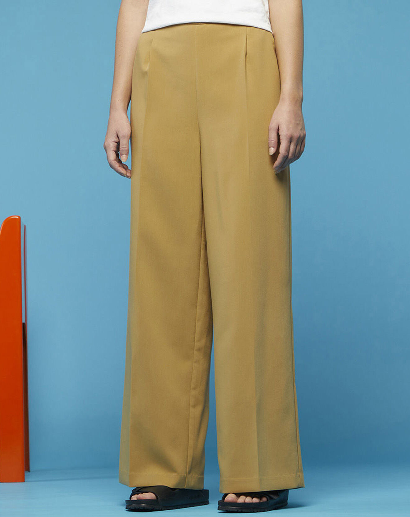 Galeries Lafayette Pantalon large Pierrot Pol kaki clair
