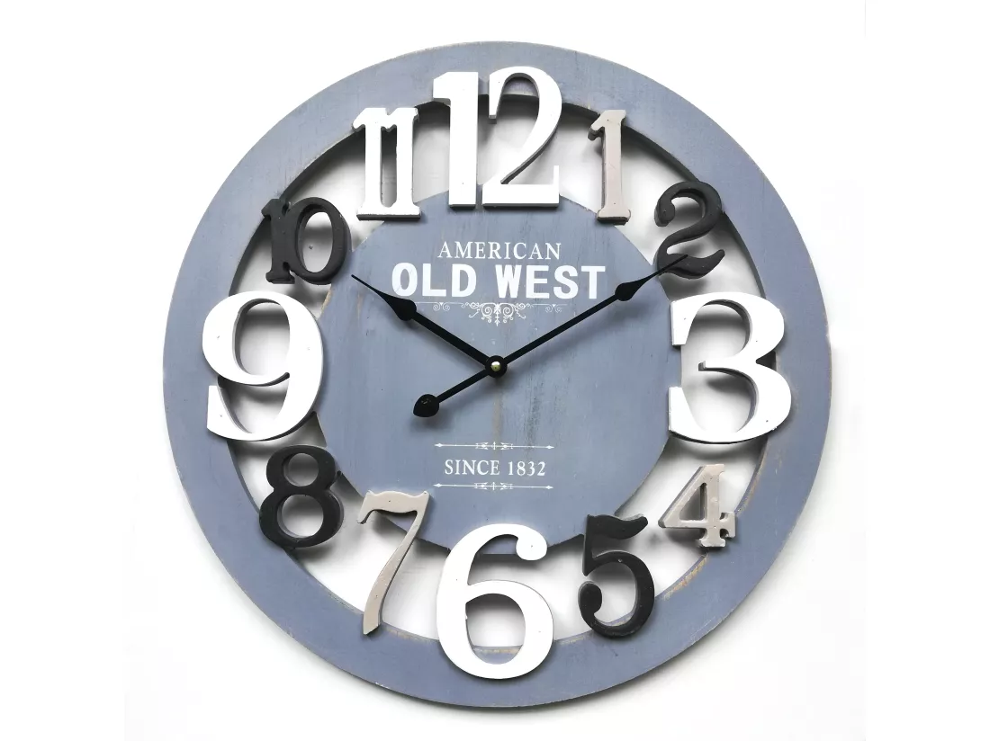 Horloge Murale Bois Mdf Gris Design Moderne 55x55x4,5