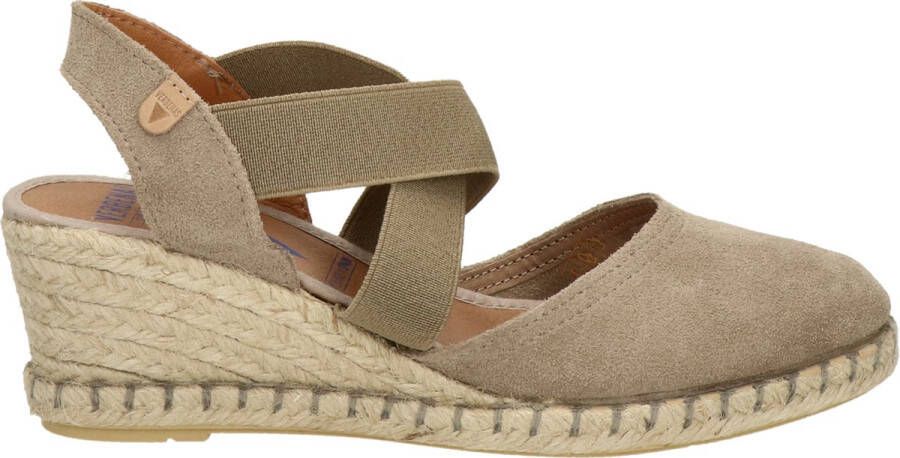 Verbenas Mila Serraje suède espadrilles taupe