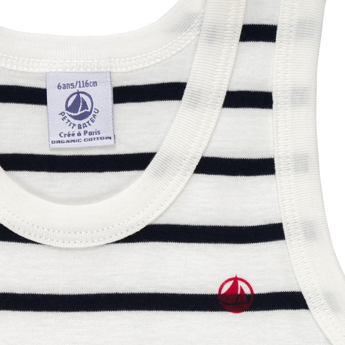 Petit Bateau - A01DS00 X2 - Blanc / Bleu