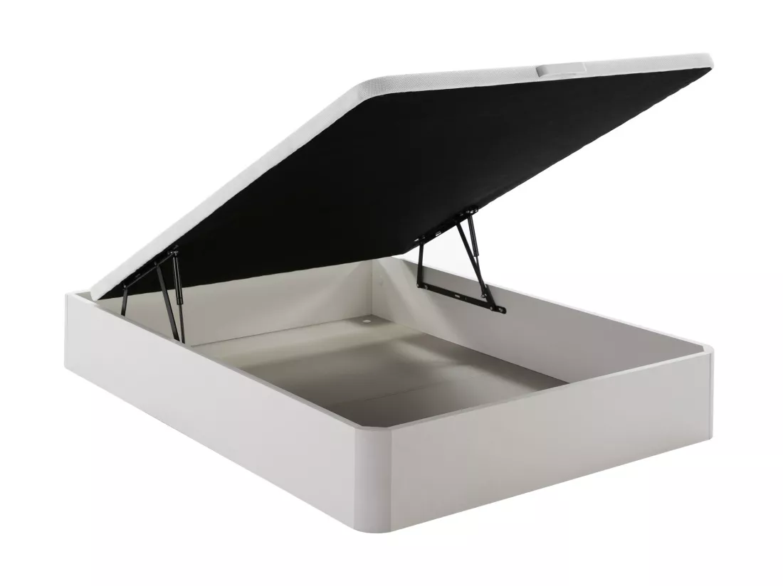 Ensemble 160 x 200 cm sommier coffre blanc + matelas hybride ressorts ensachés 7 zones et mousse haute résilience ép.26cm - AUDACE de PALACIO
