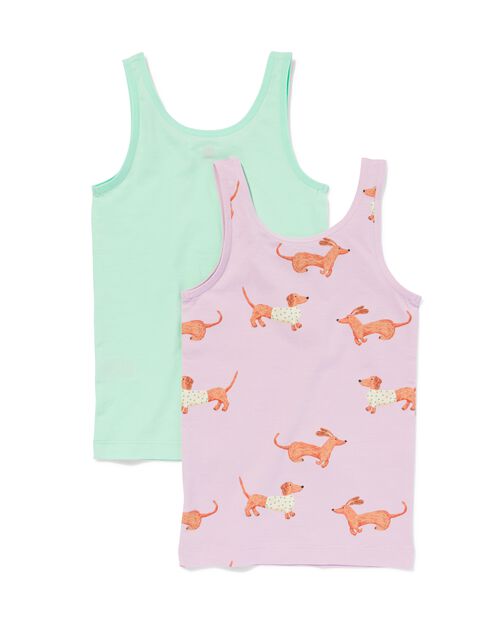 2 débardeurs enfant coton stretch chiens lilas