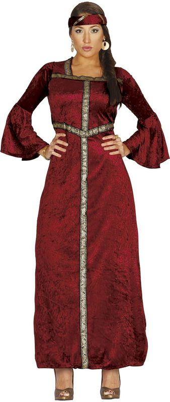 Fiestas Guirca - Renaissance - Verkleedjurk - Rood - 100% Polyester