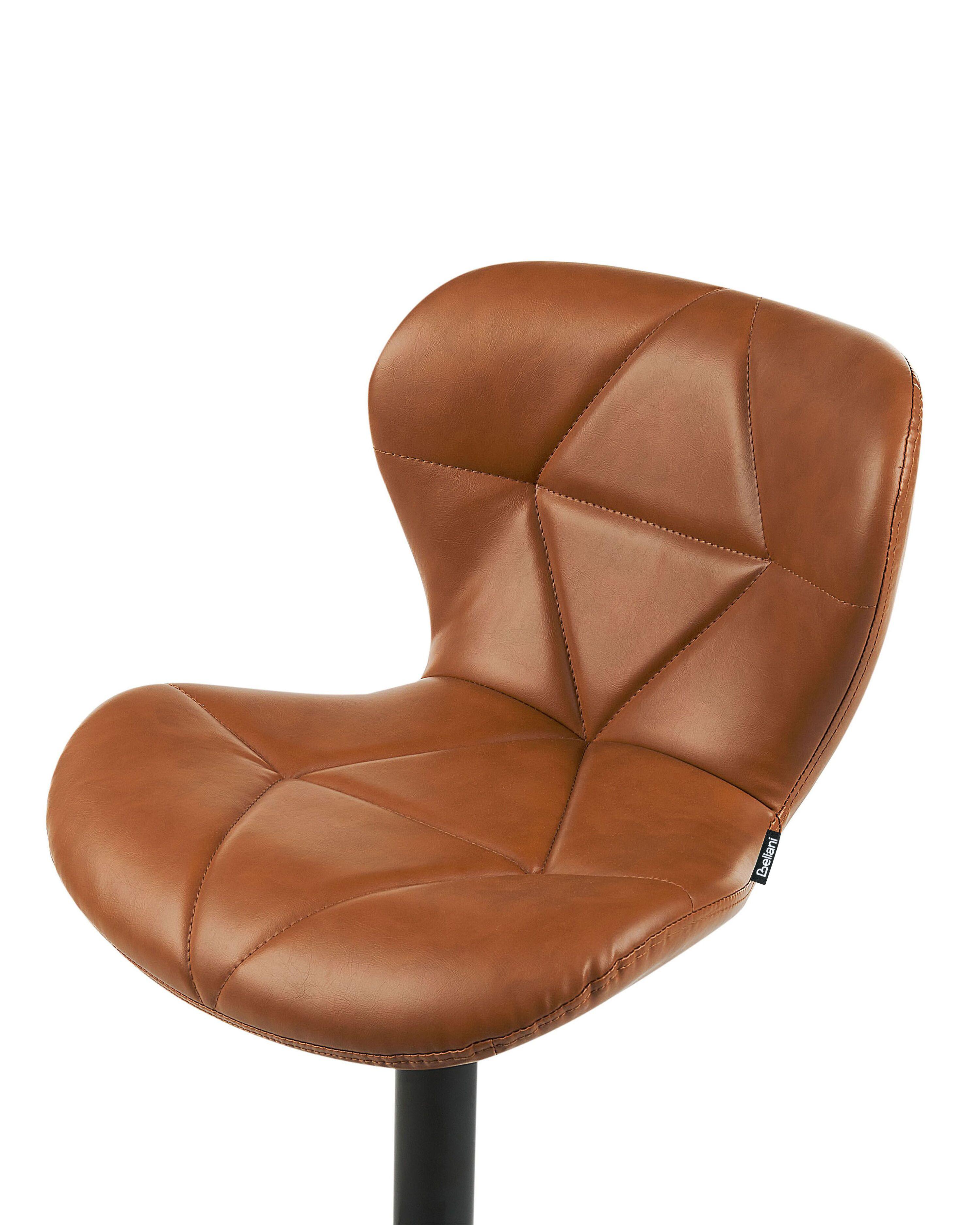 Set van 2 barstoelen VALETTA Kunstleer draaibaar Goudbruin