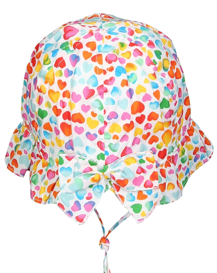 Sommerhut MULTICOLOR HEART in weiß